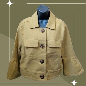 ✨Anthropologie Nora flounce sleeve jacket size large.